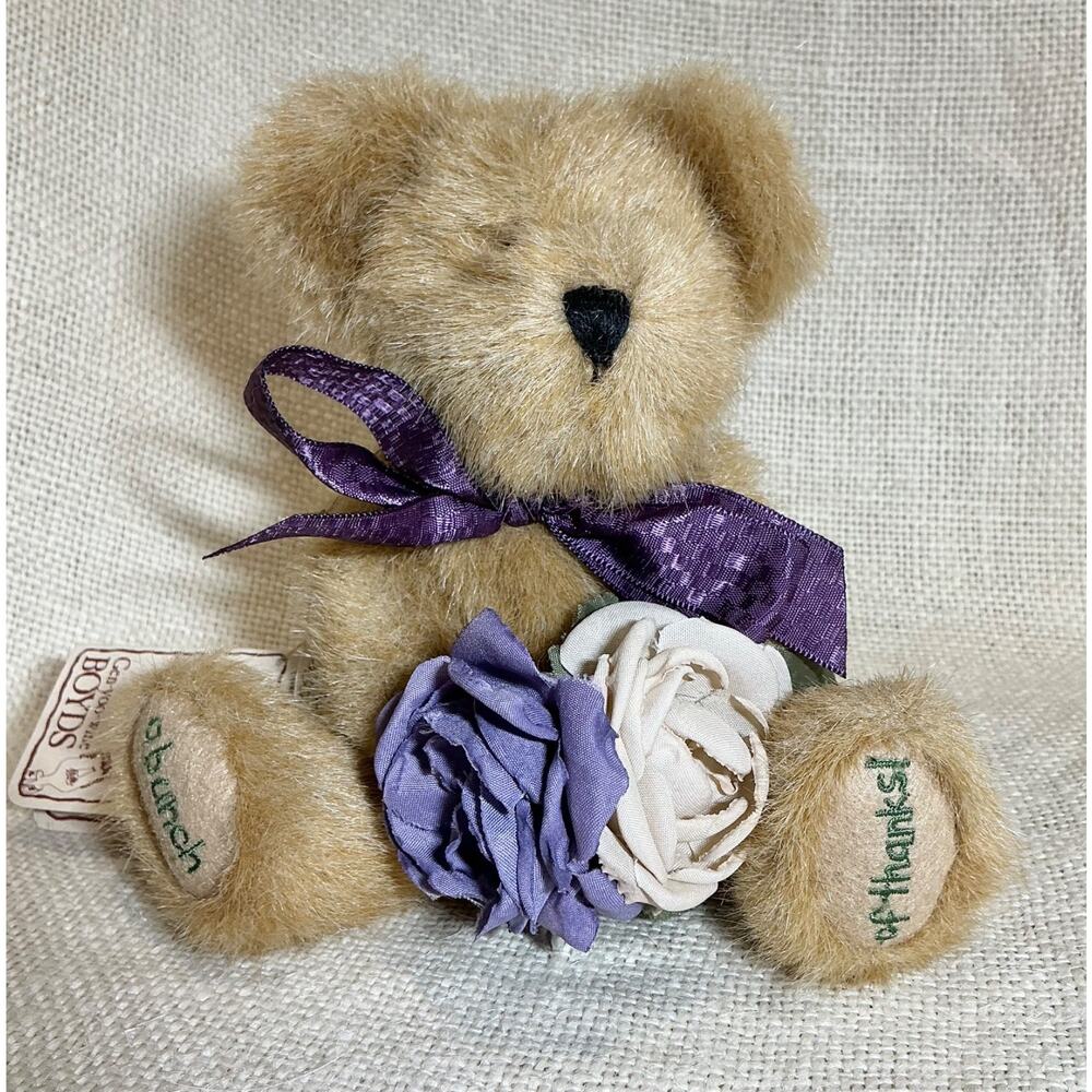 8 in. J.B. BEAN & ASSOCIATES Floral Thanksabunch BOYDS BEAR 1988-2002 # 903026